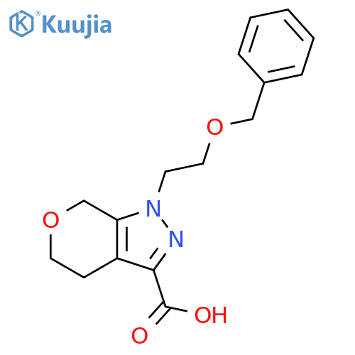 1-2-(benzyloxy)ethyl-1H,4H,5H,7H-pyrano3,4-cpyrazole-3-carboxylic acid structure