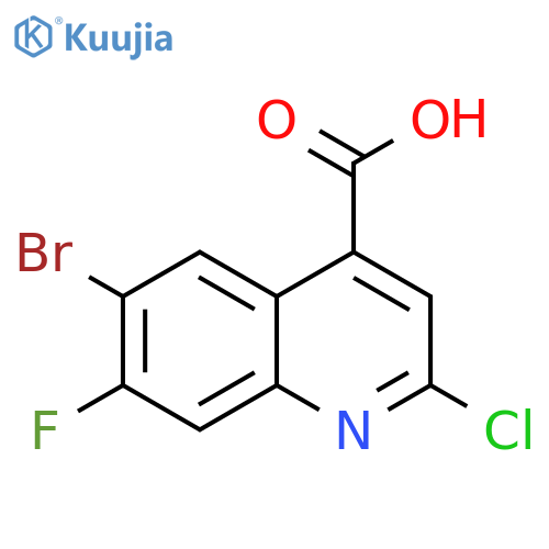 6-bromo-2-chloro-7-fluoroquinoline-4-carboxylic acid structure