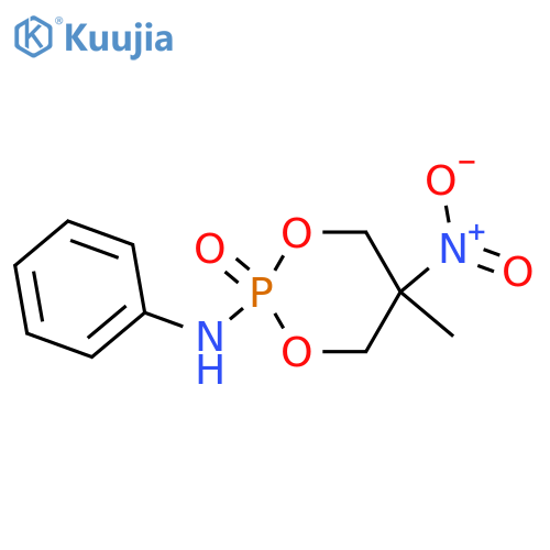 1,3,2-Dioxaphosphorinan-2-amine,5-methyl-5-nitro-N-phenyl-, 2-oxide structure