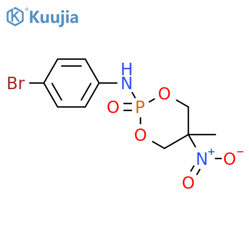 N-(4-bromophenyl)-5-methyl-5-nitro-1,3,2-dioxaphosphinan-2-amine 2-oxide structure