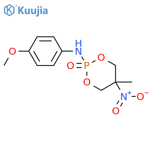 N-(4-methoxyphenyl)-5-methyl-5-nitro-1,3,2-dioxaphosphinan-2-amine 2-oxide structure
