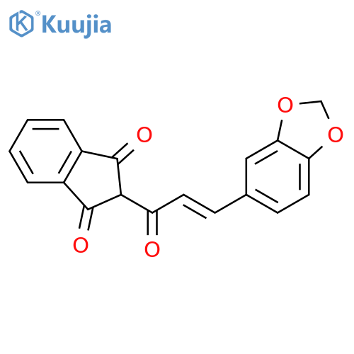 1H-Indene-1,3(2H)-dione,2-[3-(1,3-benzodioxol-5-yl)-1-oxo-2-propenyl]- structure