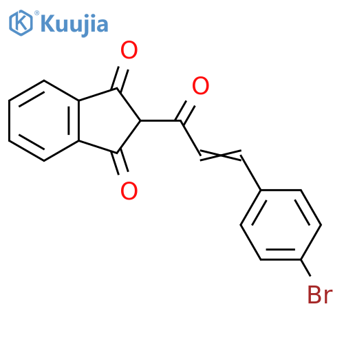 2-(3-(4-BROMOPHENYL)PROP-2-ENOYL)INDANE-1,3-DIONE structure