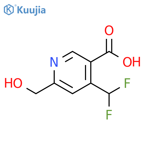 4-(difluoromethyl)-6-(hydroxymethyl)pyridine-3-carboxylic acid structure