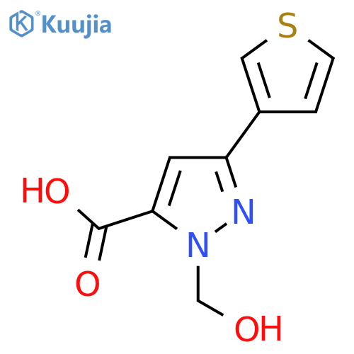 1-(hydroxymethyl)-3-(thiophen-3-yl)-1H-pyrazole-5-carboxylic acid structure
