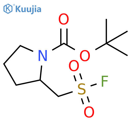 1-Pyrrolidinecarboxylic acid, 2-[(fluorosulfonyl)methyl]-, 1,1-dimethylethyl ester structure