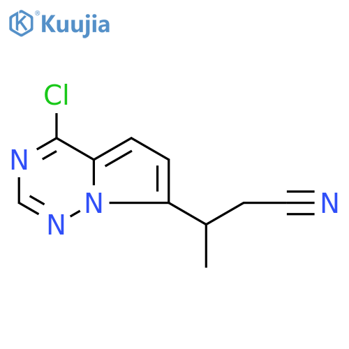 3-{4-chloropyrrolo[2,1-f][1,2,4]triazin-7-yl}butanenitrile structure