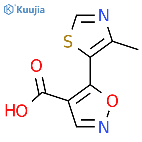 5-(4-methyl-1,3-thiazol-5-yl)-1,2-oxazole-4-carboxylic acid structure