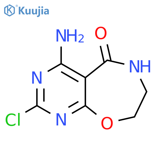 4-amino-2-chloro-5H,6H,7H,8H-pyrimido[5,4-f][1,4]oxazepin-5-one structure