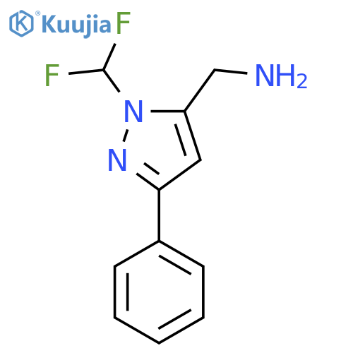 (1-(difluoromethyl)-3-phenyl-1H-pyrazol-5-yl)methanamine structure
