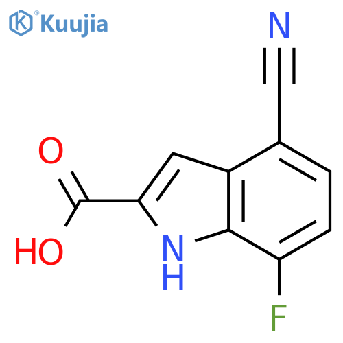 4-cyano-7-fluoro-1H-indole-2-carboxylic acid structure