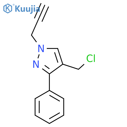 4-(chloromethyl)-3-phenyl-1-(prop-2-yn-1-yl)-1H-pyrazole structure