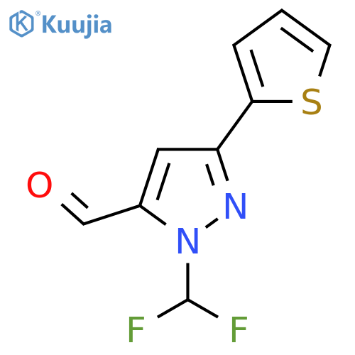 1-(difluoromethyl)-3-(thiophen-2-yl)-1H-pyrazole-5-carbaldehyde structure