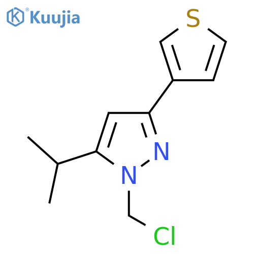 1-(chloromethyl)-5-isopropyl-3-(thiophen-3-yl)-1H-pyrazole structure