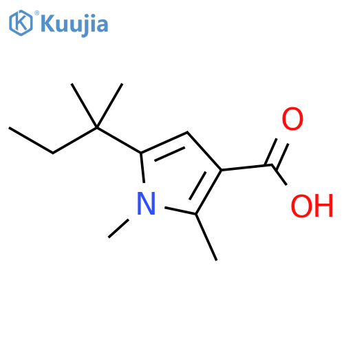 1,2-dimethyl-5-(2-methylbutan-2-yl)-1H-pyrrole-3-carboxylic acid structure