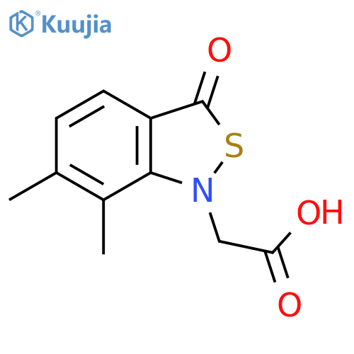 2-(6,7-Dimethyl-3-oxo-2,1-benzothiazol-1-yl)acetic acid structure