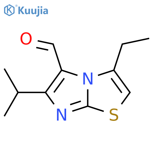 3-ethyl-6-(propan-2-yl)imidazo2,1-b1,3thiazole-5-carbaldehyde structure