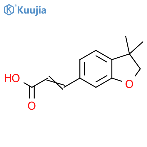 (2E)-3-(3,3-dimethyl-2,3-dihydro-1-benzofuran-6-yl)prop-2-enoic acid structure