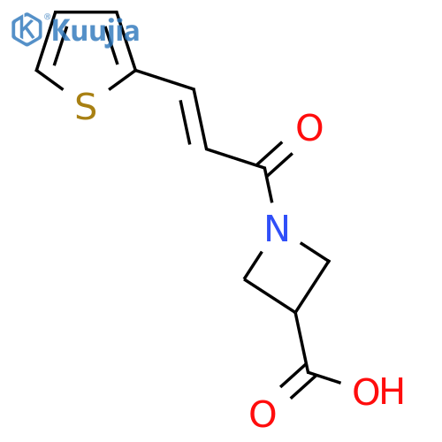 (E)-1-(3-(thiophen-2-yl)acryloyl)azetidine-3-carboxylic acid structure