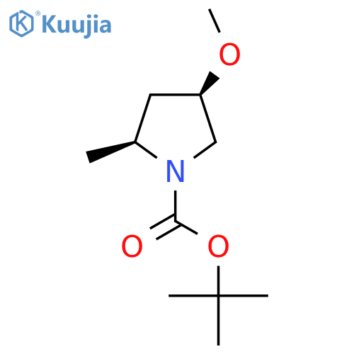 (2S, 4R)-4-Methoxy-2-methyl-pyrrolidine-1-carboxylic acid tert-butyl ester structure