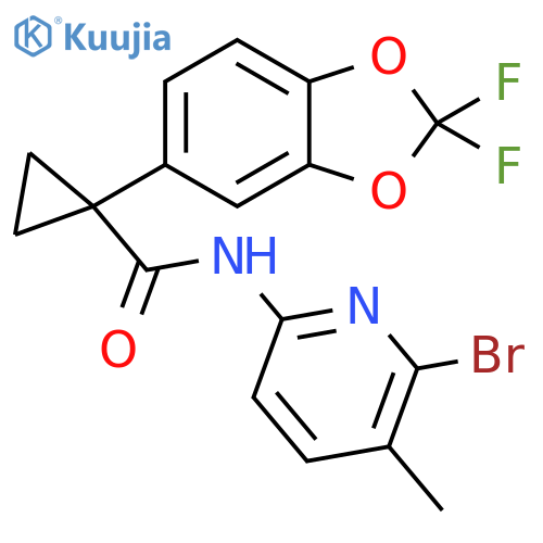 Cyclopropanecarboxamide, N-(6-bromo-5-methyl-2-pyridinyl)-1-(2,2-difluoro-1,3-benzodioxol-5-yl)- structure