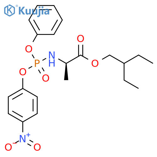 2-Ethylbutyl (2R)-2-[[(4-nitrophenoxy)-phenoxyphosphoryl]amino]propanoate structure