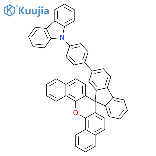 9H-Carbazole, 9-[4-(spiro[7H-dibenzo[c,h]xanthene-7,9'-[9H]fluoren]-2'-yl)phenyl]- structure
