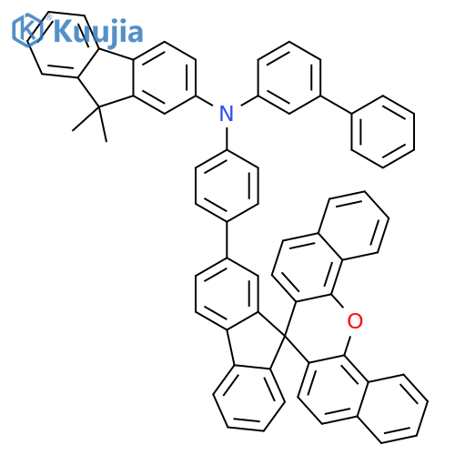 9H-Fluoren-2-amine, N-[1,1'-biphenyl]-3-yl-9,9-dimethyl-N-[4-(spiro[7H-dibenzo[c,h]xanthene-7,9'-[9H]fluoren]-2'-yl)phenyl]- structure
