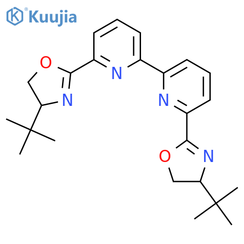 6,6'-Bis((S)-4-(tert-butyl)-4,5-dihydrooxazol-2-yl)-2,2'-bipyridine structure