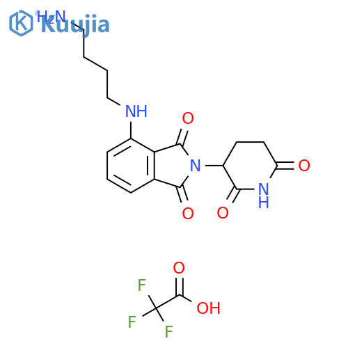 4-((4-Aminobutyl)amino)-2-(2,6-dioxopiperidin-3-yl)isoindoline-1,3-dione 2,2,2-trifluoroacetate structure