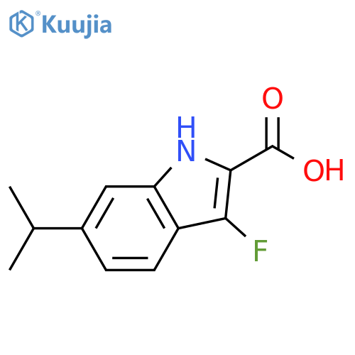 3-fluoro-6-(propan-2-yl)-1H-indole-2-carboxylic acid structure