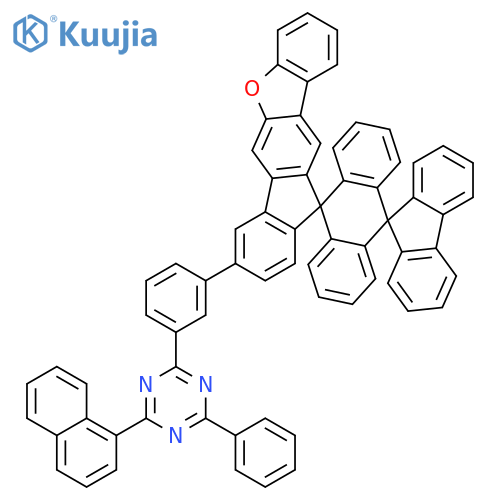 1,3,5-Triazine, 2-(3-dispiro[11H-benzo[b]fluoreno[2,3-d]furan-11,9'(10'H)-anthracene-10',9''-[9H]fluoren]-8-ylphenyl)-4-(1-naphthalenyl)-6-phenyl- structure