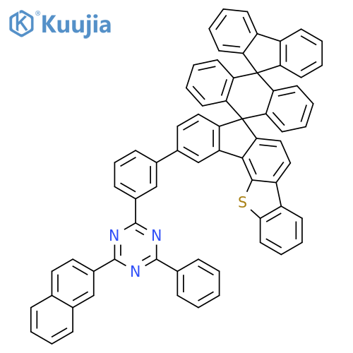 1,3,5-Triazine, 2-(3-dispiro[7H-benzo[b]fluoreno[3,4-d]thiophene-7,9'(10'H)-anthracene-10',9''-[9H]fluoren]-10-ylphenyl)-4-(2-naphthalenyl)-6-phenyl- structure