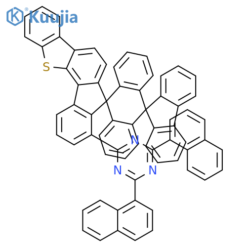 1,3,5-Triazine, 2-dispiro[7H-benzo[b]fluoreno[3,4-d]thiophene-7,9'(10'H)-anthracene-10',9''-[9H]fluoren]-8-yl-4,6-di-1-naphthalenyl- structure
