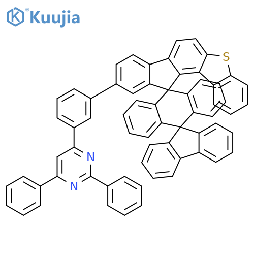 Pyrimidine, 4-(3-dispiro[12H-benzo[b]fluoreno[1,2-d]thiophene-12,9'(10'H)-anthracene-10',9''-[9H]fluoren]-10-ylphenyl)-2,6-diphenyl- structure