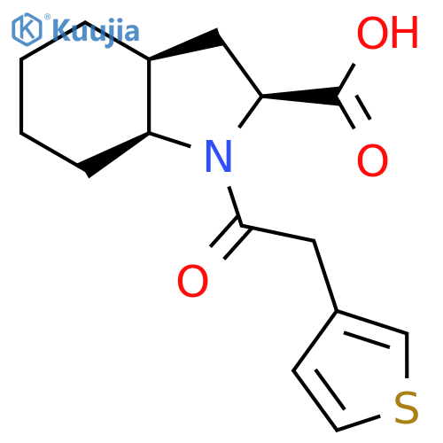 (2S,3aS,7aS)-1-2-(thiophen-3-yl)acetyl-octahydro-1H-indole-2-carboxylic acid structure