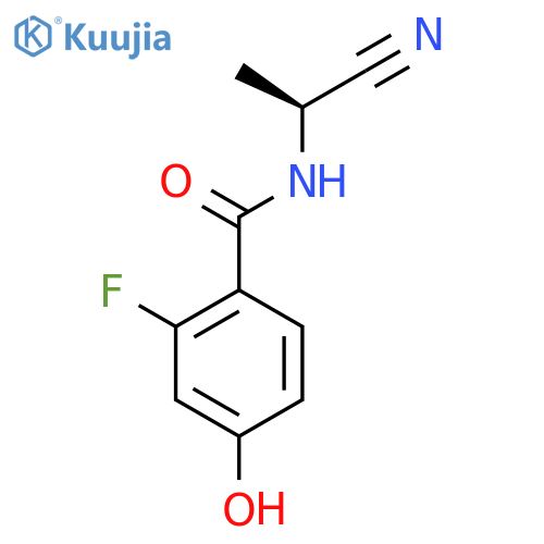 N-[(1S)-1-cyanoethyl]-2-fluoro-4-hydroxybenzamide structure