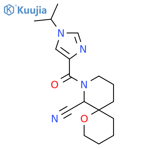 8-[1-(propan-2-yl)-1H-imidazole-4-carbonyl]-1-oxa-8-azaspiro[5.5]undecane-7-carbonitrile structure