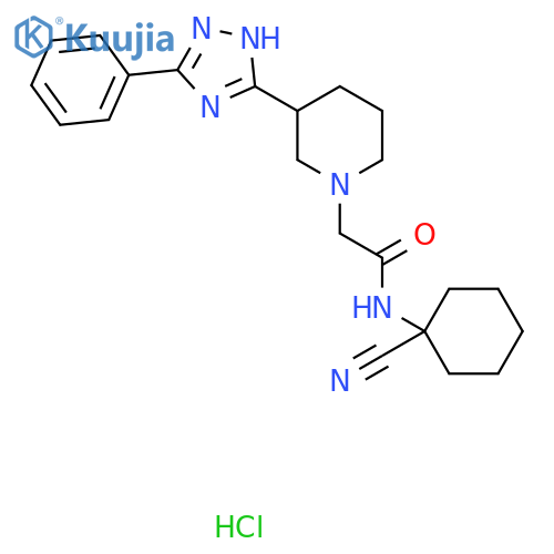 N-(1-cyanocyclohexyl)-2-[3-(5-phenyl-1H-1,2,4-triazol-3-yl)piperidin-1-yl]acetamide hydrochloride structure