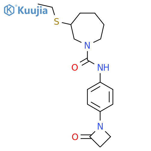 3-(ethylsulfanyl)-N-[4-(2-oxoazetidin-1-yl)phenyl]azepane-1-carboxamide structure