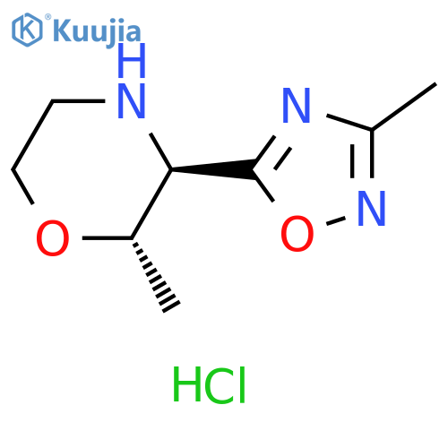 rac-(2R,3S)-2-methyl-3-(3-methyl-1,2,4-oxadiazol-5-yl)morpholine hydrochloride, trans structure