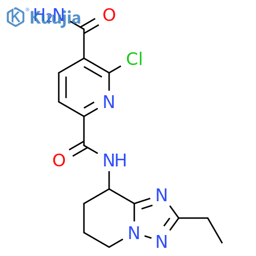 6-chloro-N2-{2-ethyl-5H,6H,7H,8H-[1,2,4]triazolo[1,5-a]pyridin-8-yl}pyridine-2,5-dicarboxamide structure