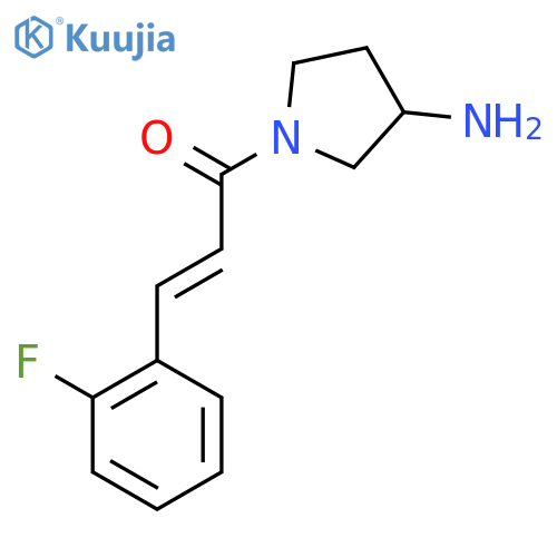 (E)-1-(3-aminopyrrolidin-1-yl)-3-(2-fluorophenyl)prop-2-en-1-one structure