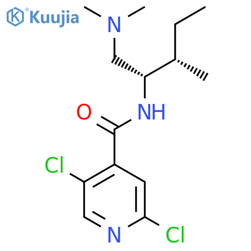2,5-dichloro-N-[(2S,3S)-1-(dimethylamino)-3-methylpentan-2-yl]pyridine-4-carboxamide structure