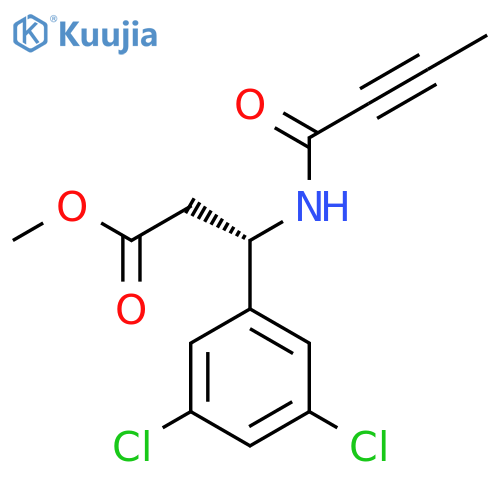 methyl (3S)-3-(but-2-ynamido)-3-(3,5-dichlorophenyl)propanoate structure