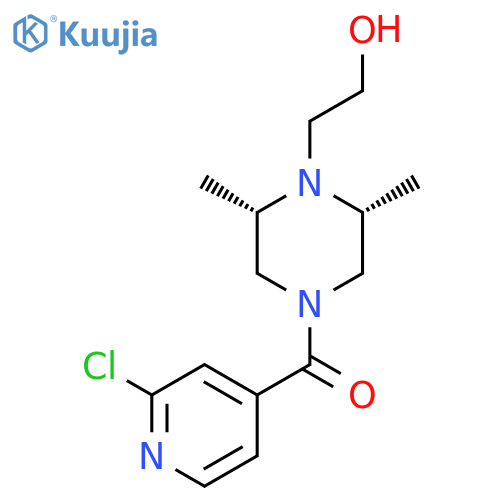 2-(2R,6S)-4-(2-chloropyridine-4-carbonyl)-2,6-dimethylpiperazin-1-ylethan-1-ol structure