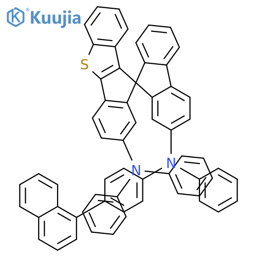 Spiro[10H-benz[b]indeno[2,1-d]thiophene-10,9'-[9H]fluorene]-2,2'-diamine, N2'-[4-(1-naphthalenyl)phenyl]-N2,N2,N2'-triphenyl- structure