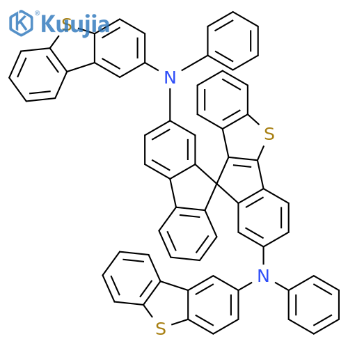 Spiro[10H-benz[b]indeno[2,1-d]thiophene-10,9'-[9H]fluorene]-2,2'-diamine, N2,N2'-bis(2-dibenzothienyl)-N2,N2'-diphenyl- structure