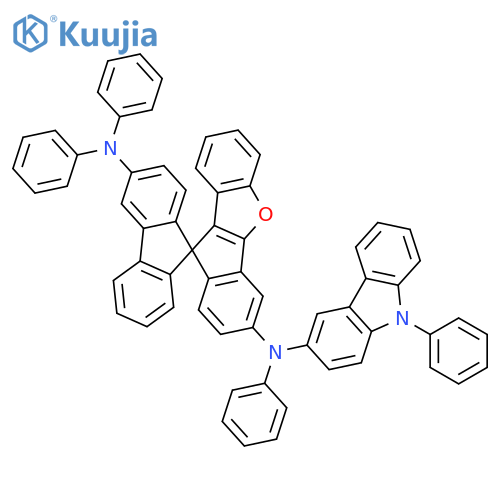Spiro[10H-benz[b]indeno[2,1-d]furan-10,9'-[9H]fluorene]-3,3'-diamine, N3,N3',N3'-triphenyl-N3-(9-phenyl-9H-carbazol-3-yl)- structure