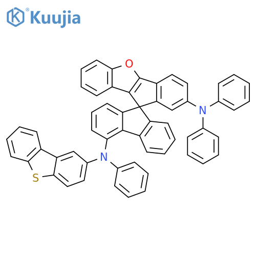 Spiro[10H-benz[b]indeno[2,1-d]furan-10,9'-[9H]fluorene]-2,4'-diamine, N4'-2-dibenzothienyl-N2,N2,N4'-triphenyl- structure
